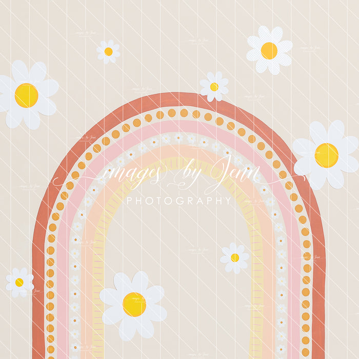 Hand Painted Daisy Rainbow with Flowers (JG)