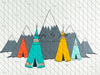 Hand Painted Mountain Teepee (JG)