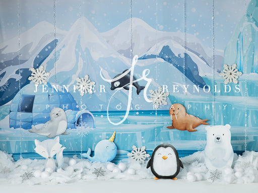 Happy Arctic Animals with Snowflakes