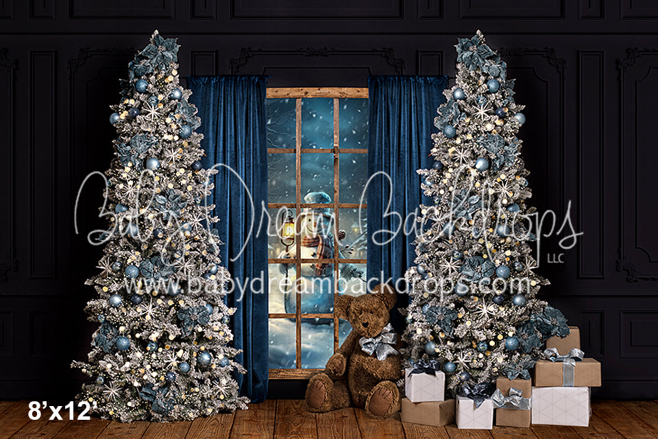 Happy Frosty Snowman Window with Bear (VR)