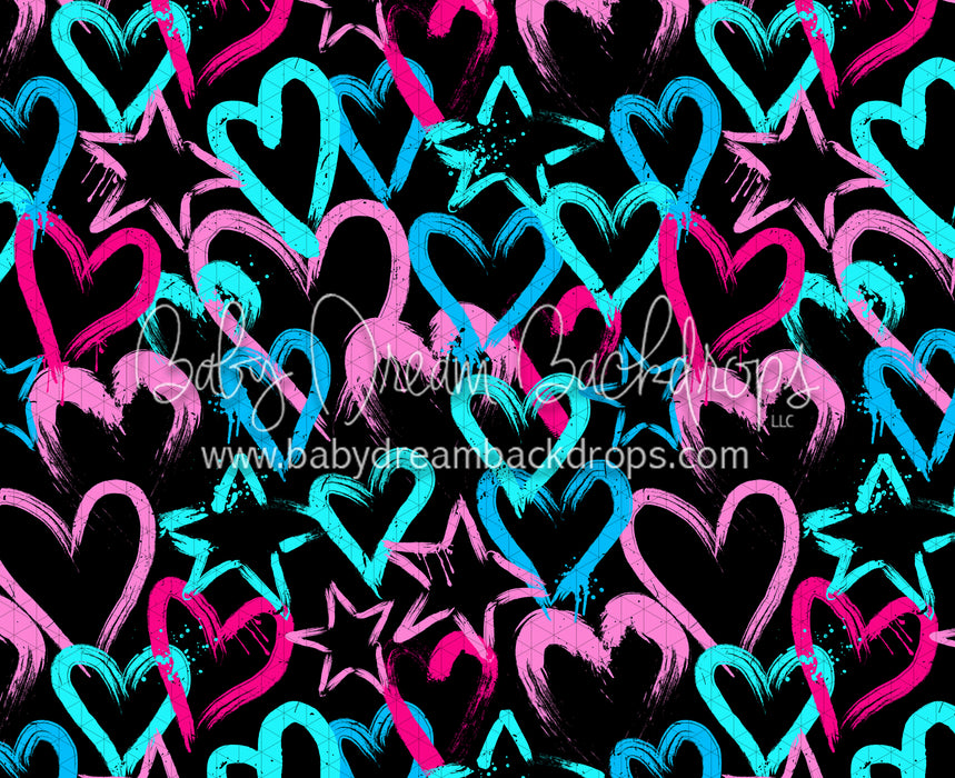 Happy Hearts on Black (CC)