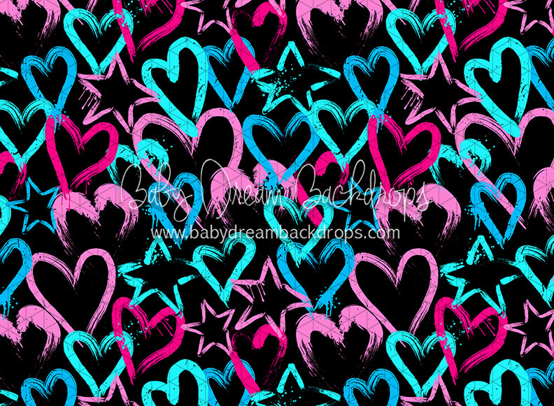 Happy Hearts on Black (CC)