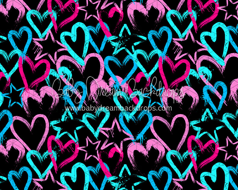 Happy Hearts on Black (CC)