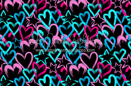 Happy Hearts on Black (CC)