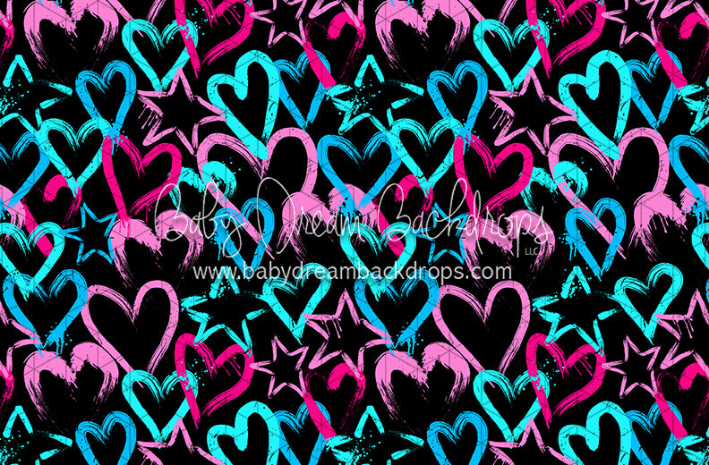 Happy Hearts on Black (CC)