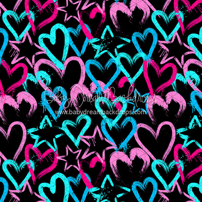 Happy Hearts on Black (CC)