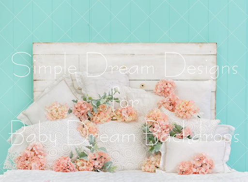 Headboard Peach Pink Hydrangea