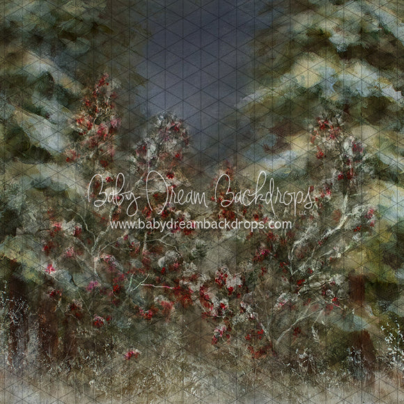 X Drop heirloom snowy pines berries ss