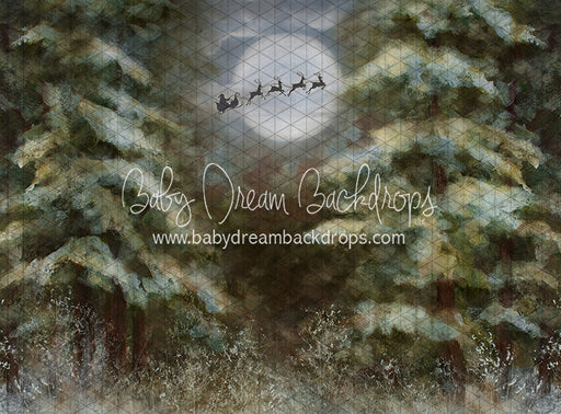 Heirloom Snowy Pines Moon Santa (SS)