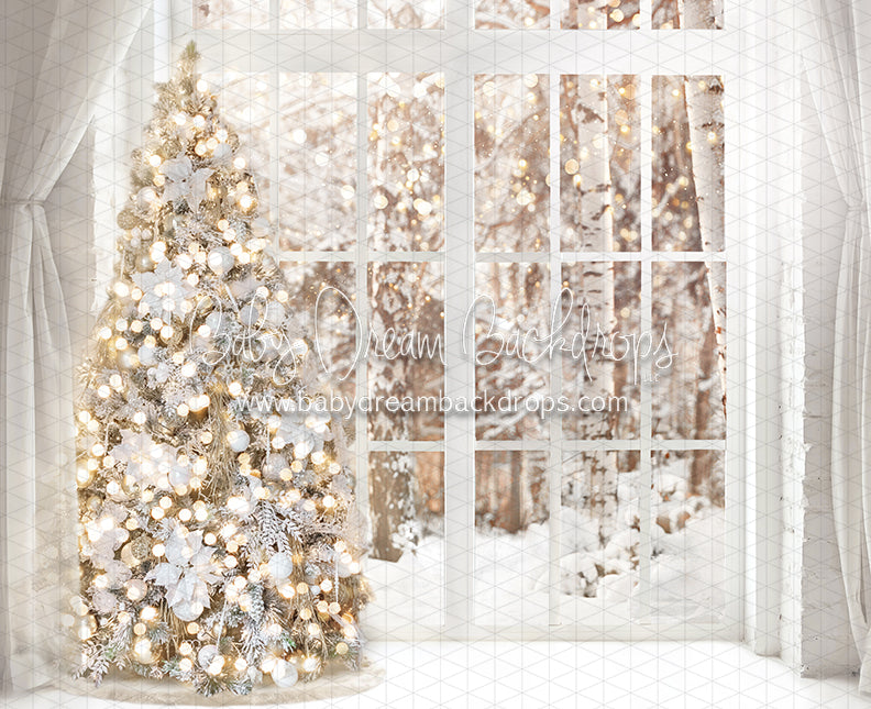 Hello Christmas Tree White – Baby Dream Backdrops