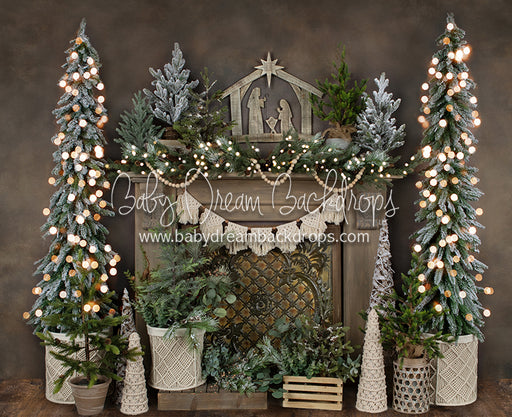 Holiday Tin Mantel Nativity Lights