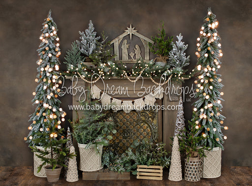 Holiday Tin Mantel Nativity Lights