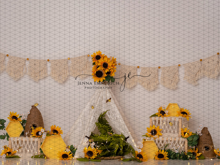 Honeycombs, Teepee and Bees