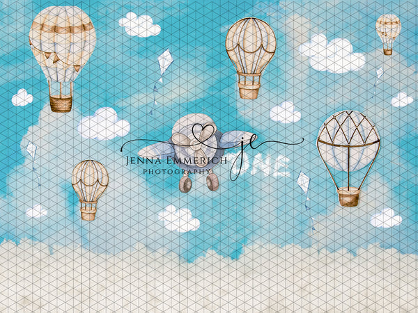 Hot Air Balloons in the Sky with Clouds (JE)