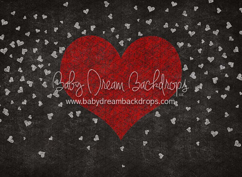 X Drop i love chalk heart