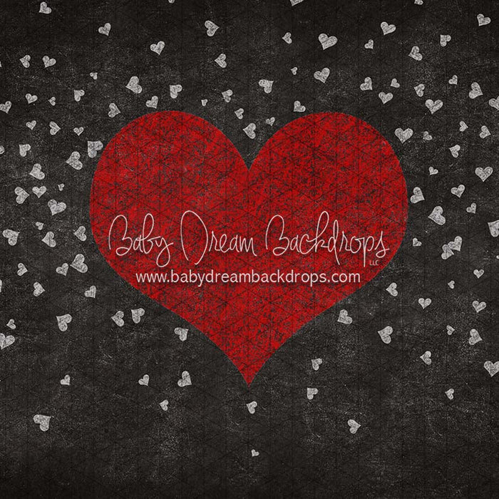 X Drop i love chalk heart