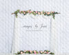 Ivory Draped Curtain with Floral (JG)