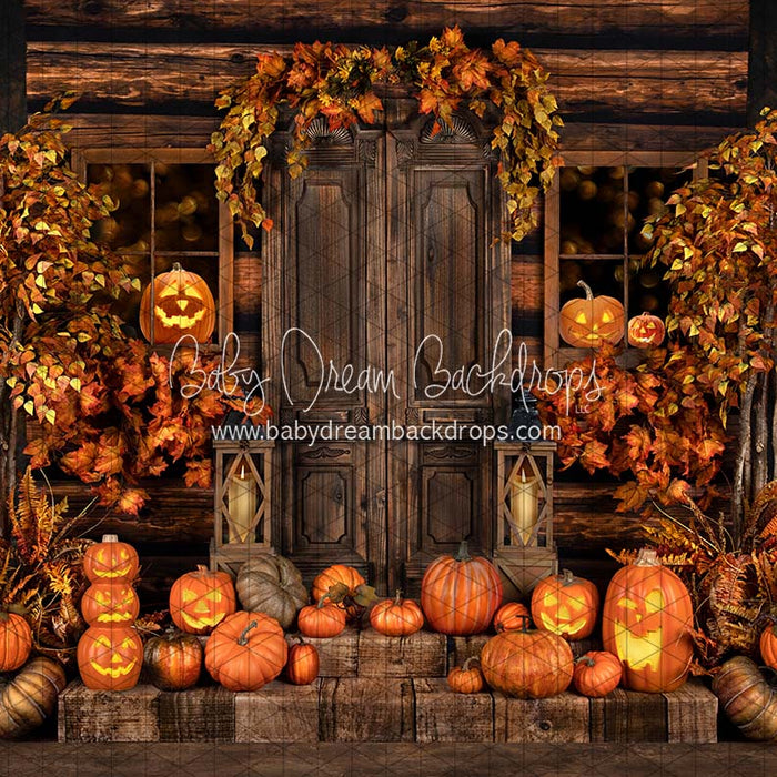 X Drop jack o lantern cabin