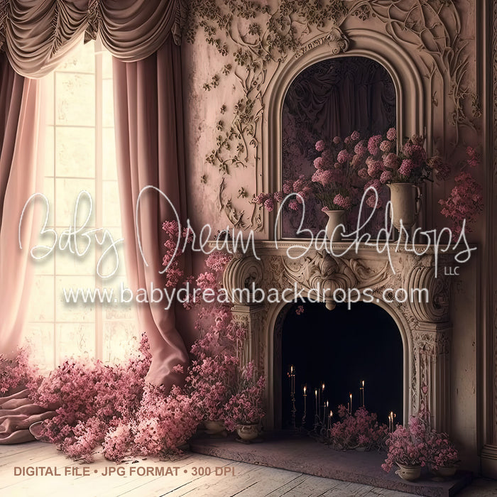 Lilith Pink Fireplace Room Digital Download
