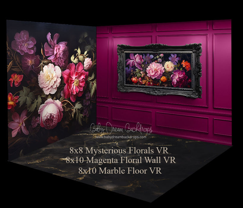 Magenta Dark Marble Room