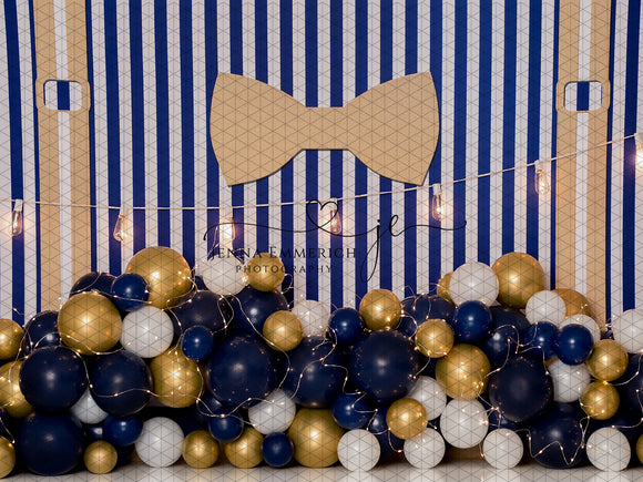 Mr. Wonderful gold and navy balloons 