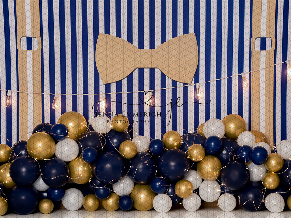 Mr. Wonderful gold and navy balloons 
