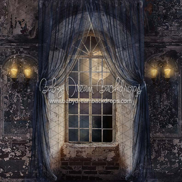 X Drop mansion in the moonlight window