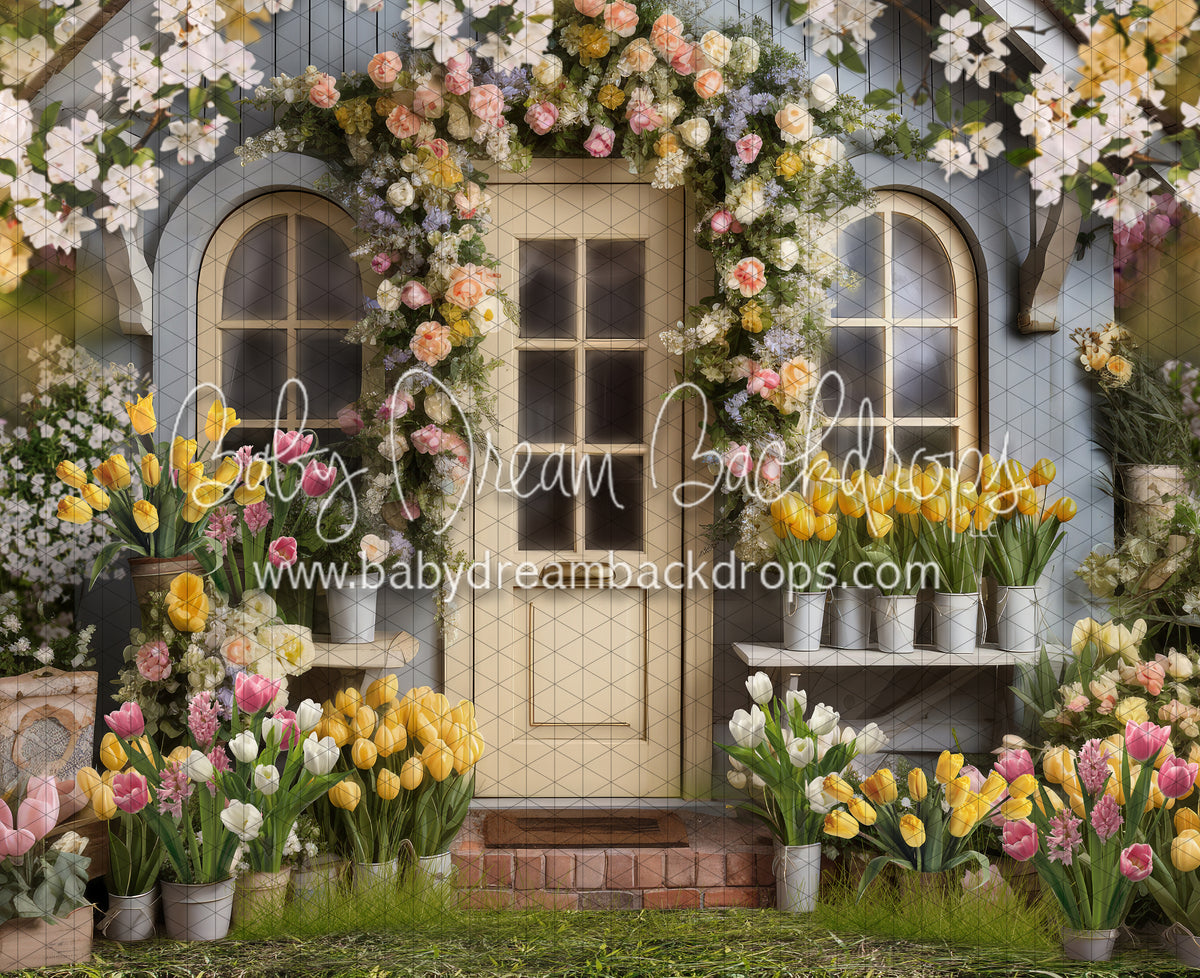May Flowers Bungalow (Grass) (JA) — Baby Dream Backdrops