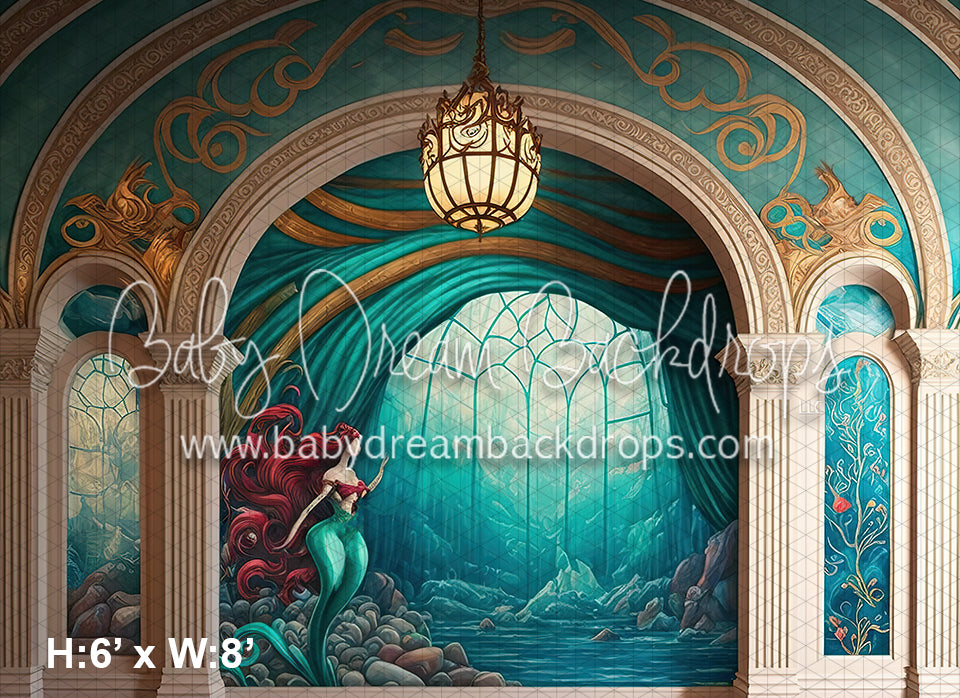 Mermaid Princess Painted Ballroom Wall (MD)