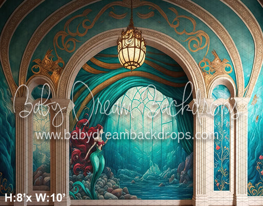 Mermaid Princess Painted Ballroom Wall (MD)