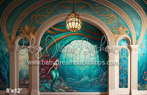 Mermaid Princess Painted Ballroom Wall (MD)