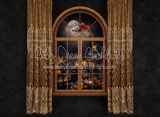 Midnight Holiday City Window Santa (JA)