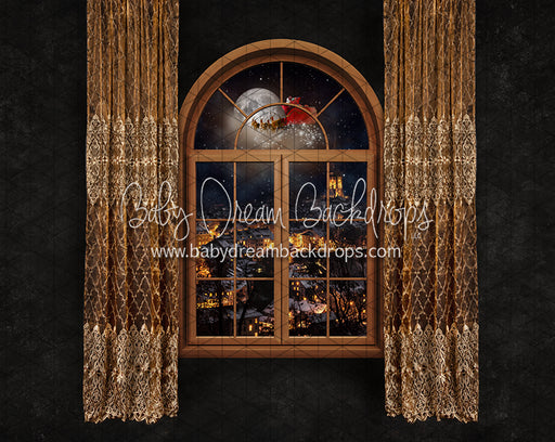 Midnight Holiday City Window Santa (JA)