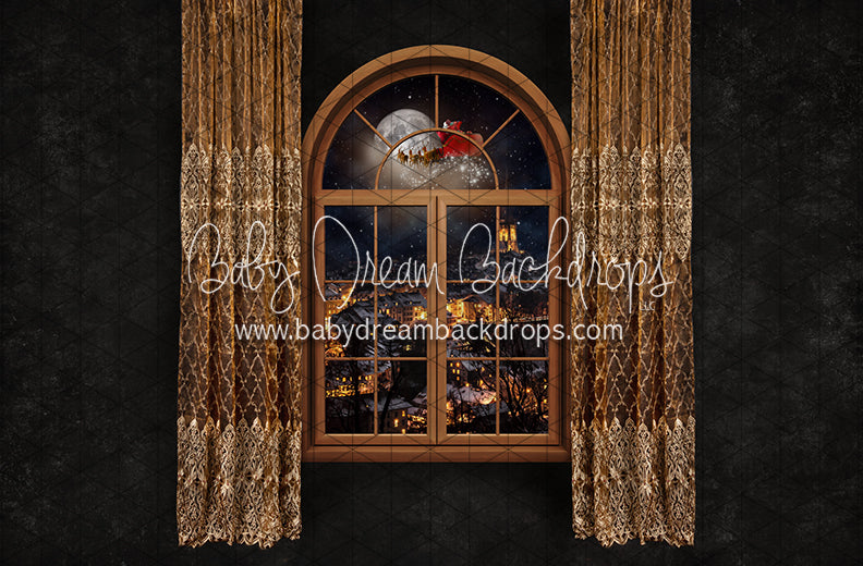 Midnight Holiday City Window Santa (JA)