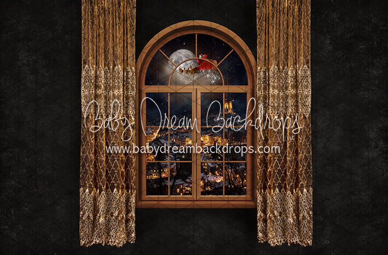 Midnight Holiday City Window Santa (JA)