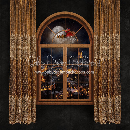 Midnight Holiday City Window Santa (JA)