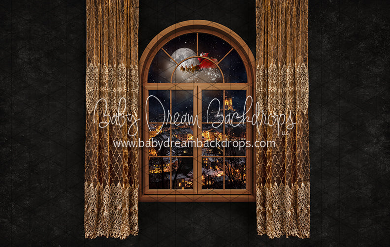 Midnight Holiday City Window Santa (JA)