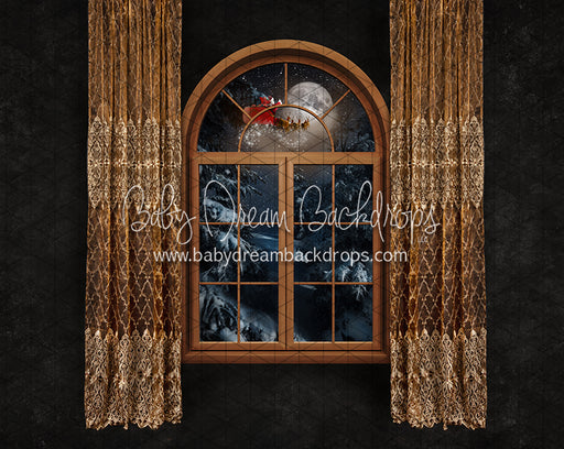Midnight Holiday Country Window Santa (JA)