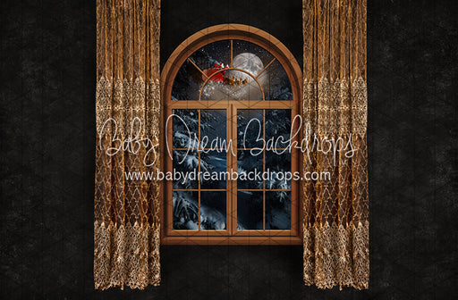 Midnight Holiday Country Window Santa (JA)