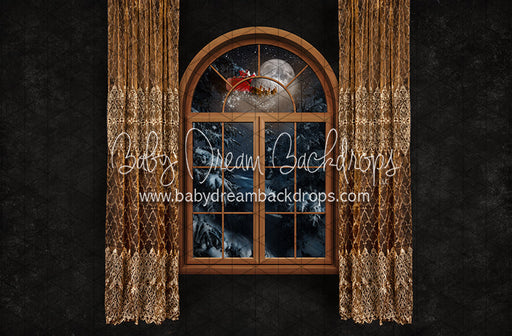 Midnight Holiday Country Window Santa (JA)