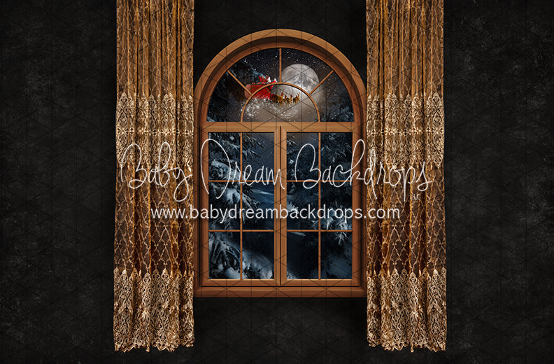 Midnight Holiday Country Window Santa (JA)