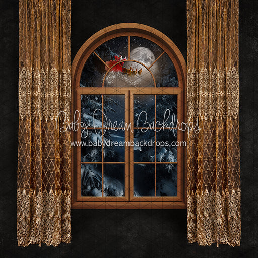 Midnight Holiday Country Window Santa (JA)