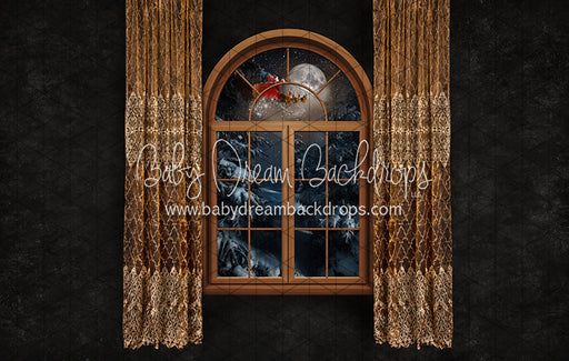Midnight Holiday Country Window Santa (JA)