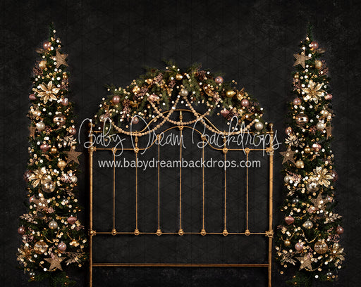 Midnight Holiday Pink Queen Headboard Trees (JA)