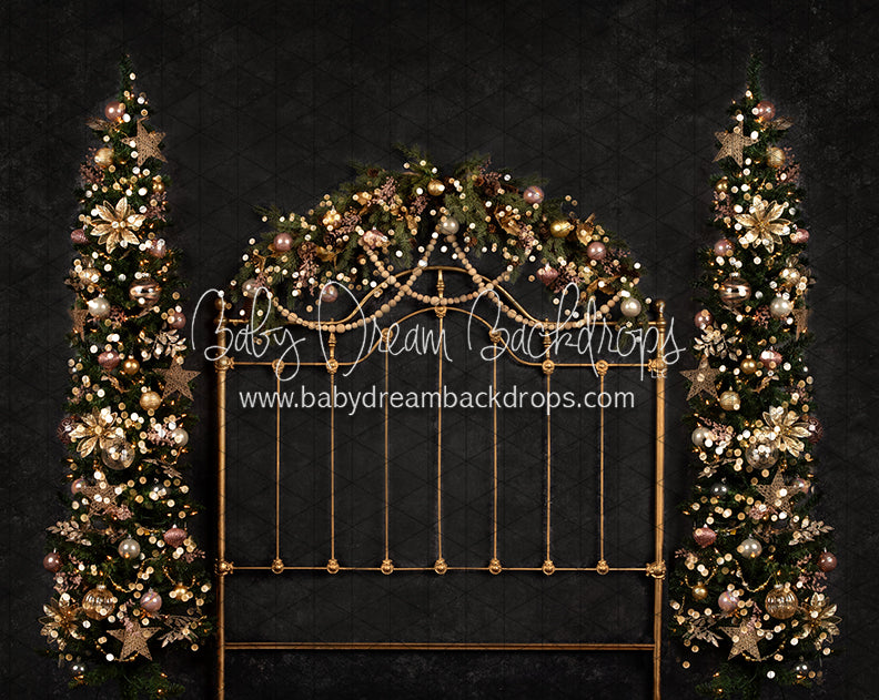 Midnight Holiday Pink Queen Headboard Trees (JA)
