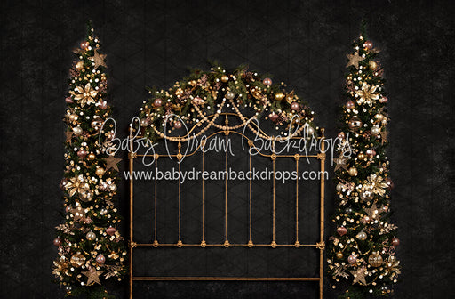 Midnight Holiday Pink Queen Headboard Trees (JA)
