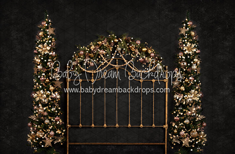 Midnight Holiday Pink Queen Headboard Trees (JA)