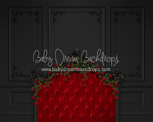 Midnight Rendezvous Rose Headboard (Queen)