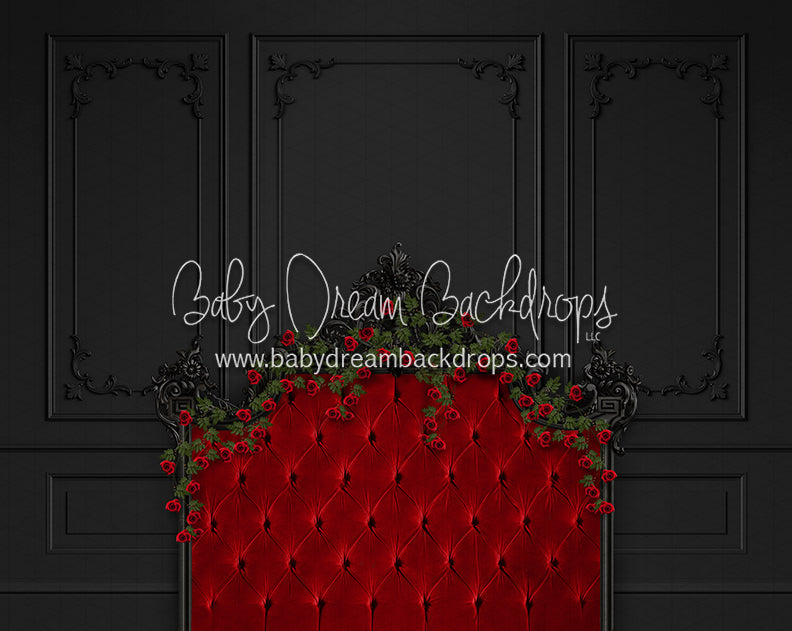 Midnight Rendezvous Rose Headboard (Queen)