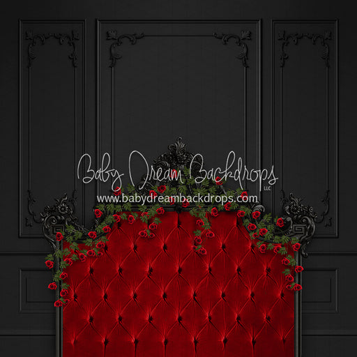 Midnight Rendezvous Rose Headboard (Queen)